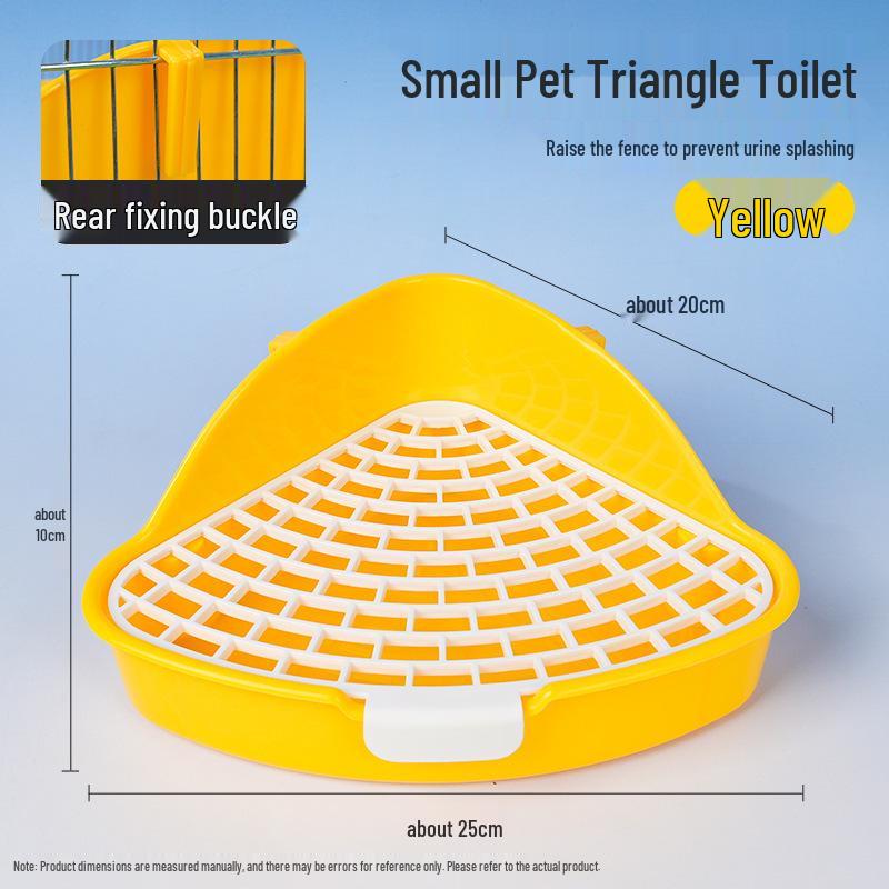 Anti-Splash Large Capacity Triangle Potty for Rabbits, Chinchillas, and Guinea Pigs