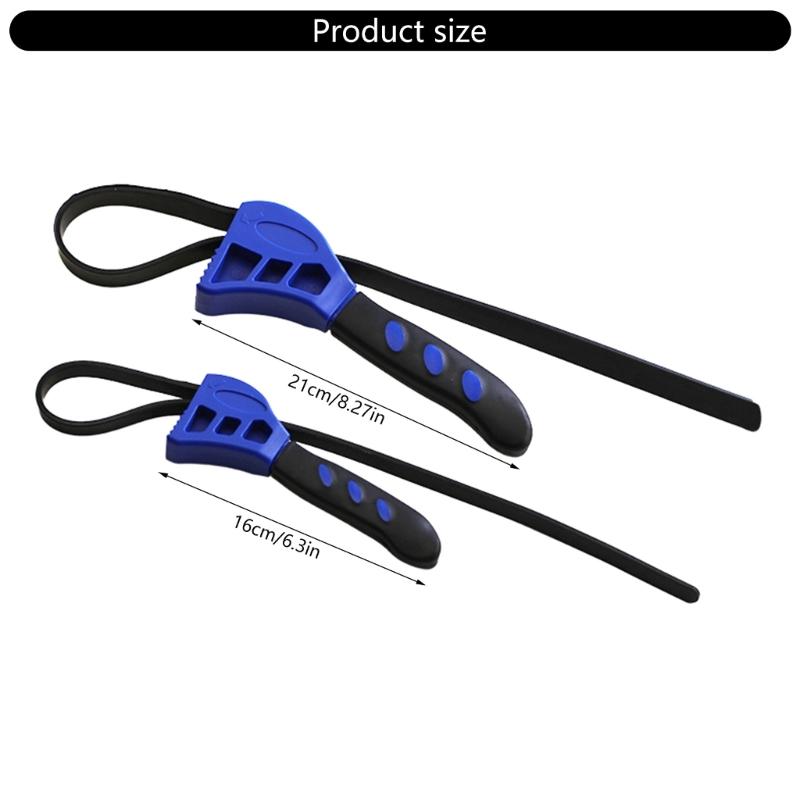 2Pcs/set Rubber Strap Wrench 210mm 160mm Strap Pipe Wrench Adjustable Heavy Oil Filter Spanner Strap Wrench Tool