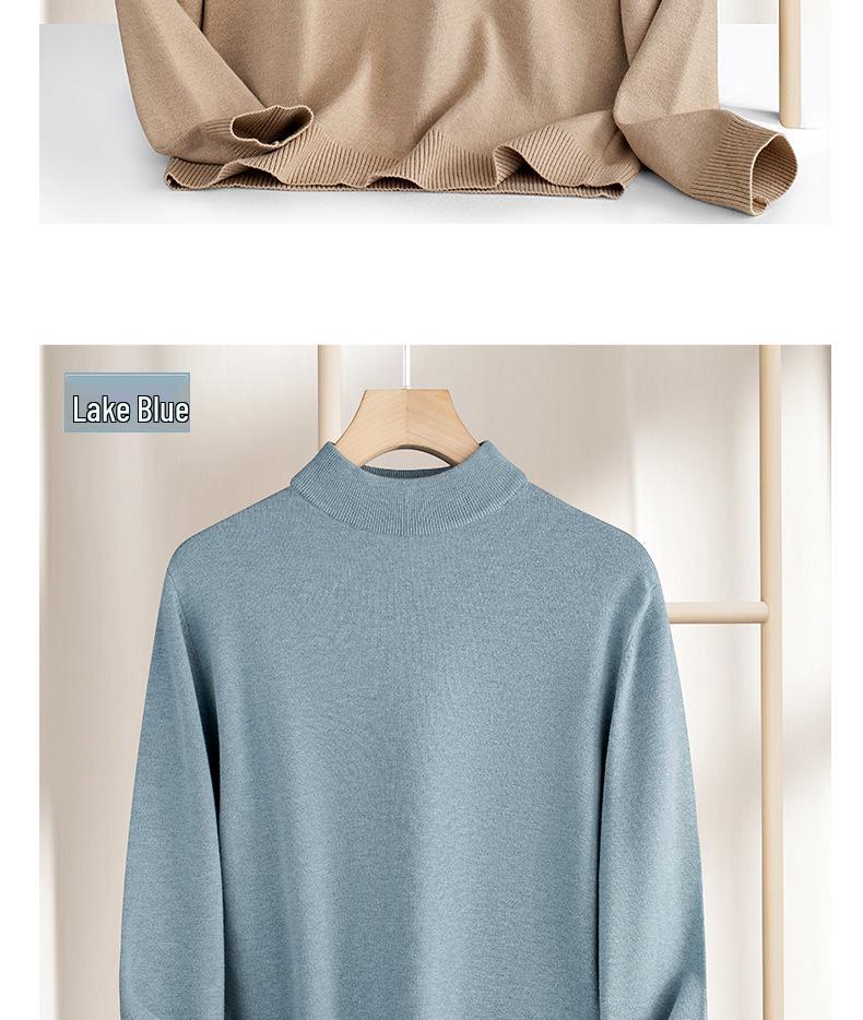 Men's Luxurious Warm Knit Half Turtleneck Slim-Fit Sweater