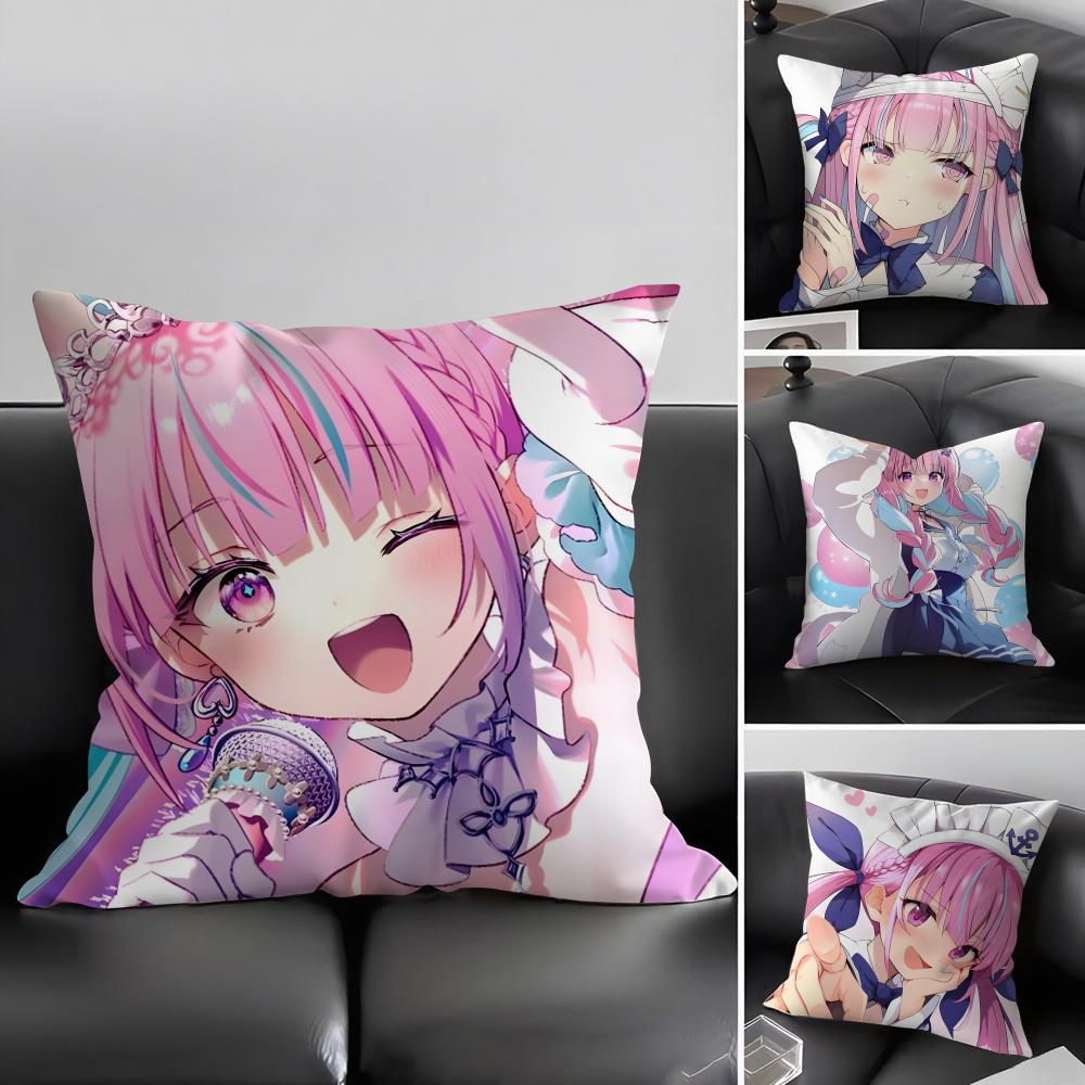 H-Hololive M-Minato Aquas Cushion Cover Pillowcase Ultra Soft Skin Friendly Fabric Cloud Like Comfort & Concealed Zipper