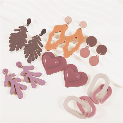ABWR-44PCS Harz Ohrringformen, Silikonformen für Epoxidharz, Geometrische Blume Blatt Herzförmig Epoxid Silikon Gießen Dur