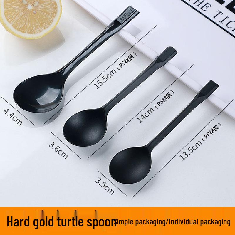 Golden Turtle Thickened PS Plastic Disposable Dessert Spoon