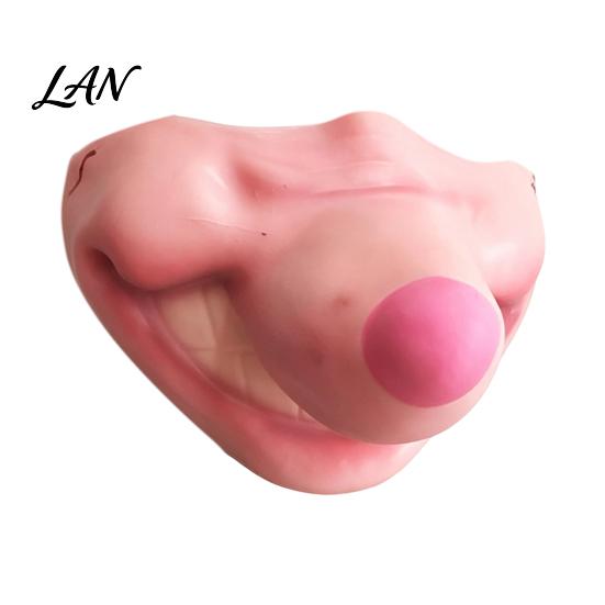 Funny Character Masque for Adults Latex Halloween Half Face Adults, Scary Horror Party Humorous Photo Booth Props with Elastic Strap Cosplay, Carnival