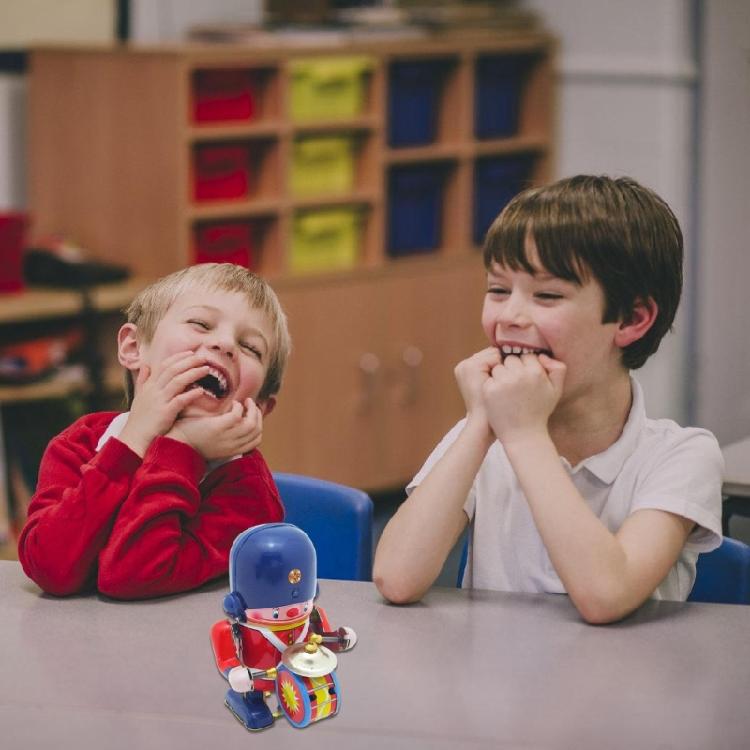 Tinplate Toy Soldier Unique Drummer on Tin Robot Vintage Wind Up Toy for Home Decoration and Collection