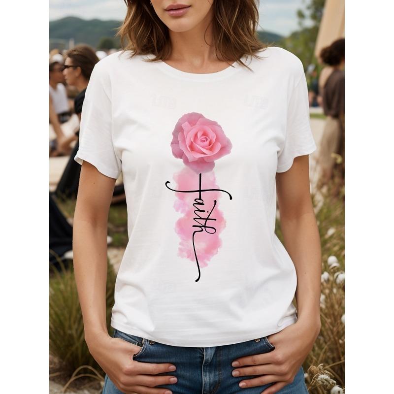Women s T Shirt Floral Graphic Vintage Stylish Classic Short Sleeve Crew Neck Round Neck Regular Tops S