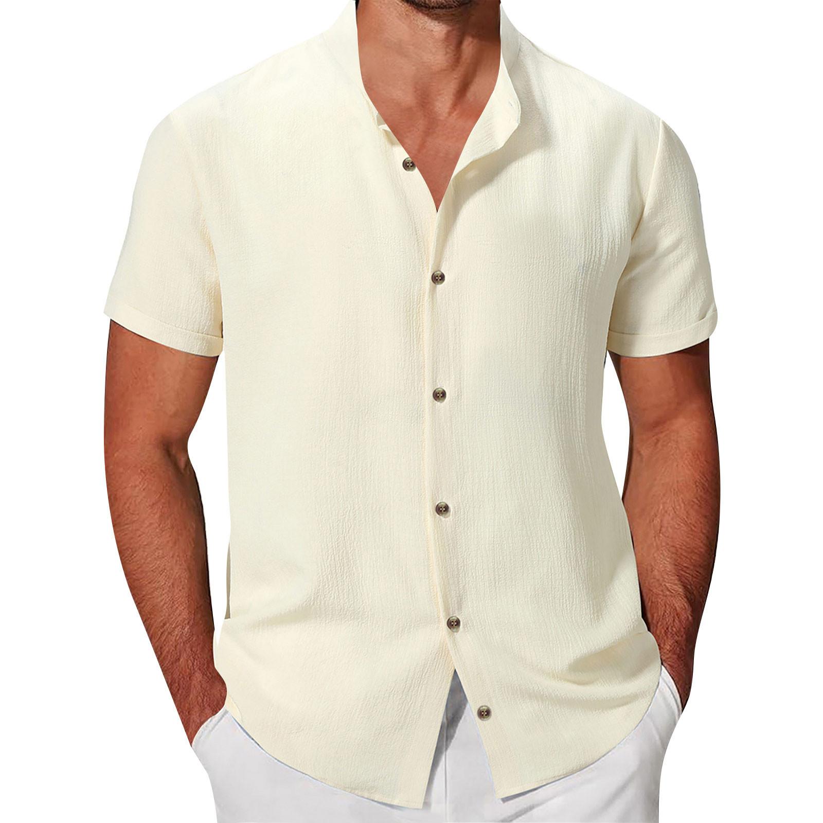 

Гавайская рубашка для мужчин, мужские винтажные рубашки для боулинга на пуговицах, летняя пляжная рубашка с коротким рукавом M белый