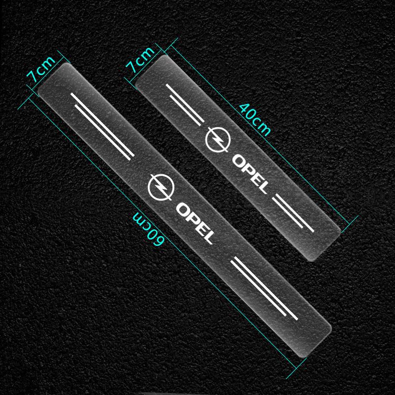 4Pc Car Threshold Protector Transparent Decorative Badge 3D Sticker For Opel Insignia Astra Antara Meriva Zafira H G Corsa