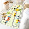 Kids City Road Runner Rug Colorful Cartoon Town Pattern Floormat Airplane Runway Children's Playroom Anti-Slip Rug