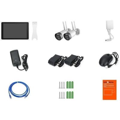 Kit 2 Wi-Fi Cameras + NVR Screen - LINK2HOME - 3MP, Intelligent Detection, 10.1" LCD Screen