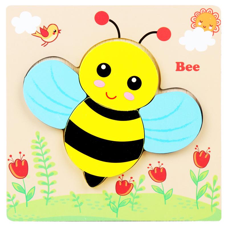 High Quality 3D Wooden Puzzles Educational Cartoon Animals Early Learning Cognition Intelligence Puzzle Game For Children Toys