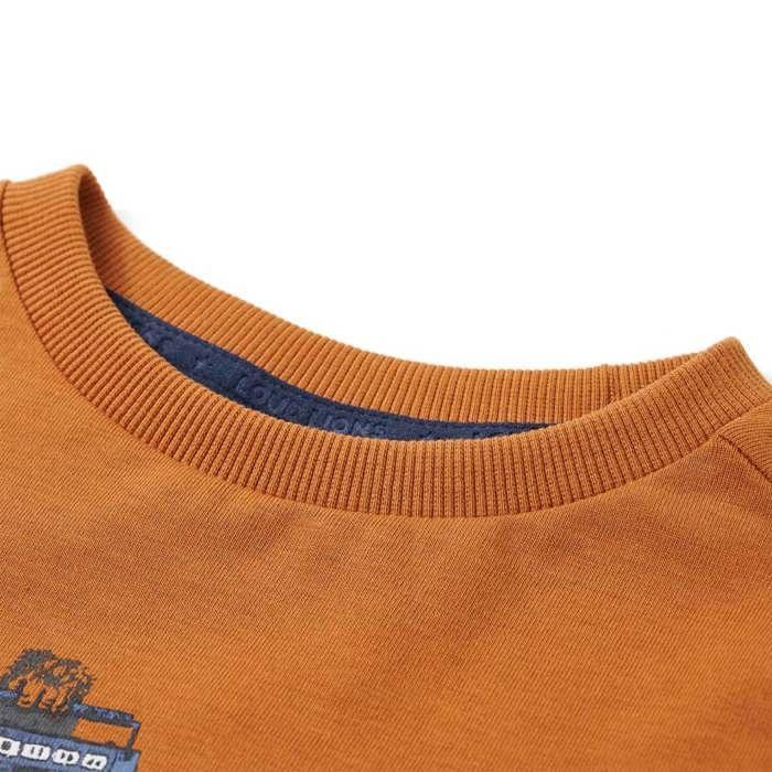 T-shirt enfants à manches longues ocre foncé 92/104/116/128/140