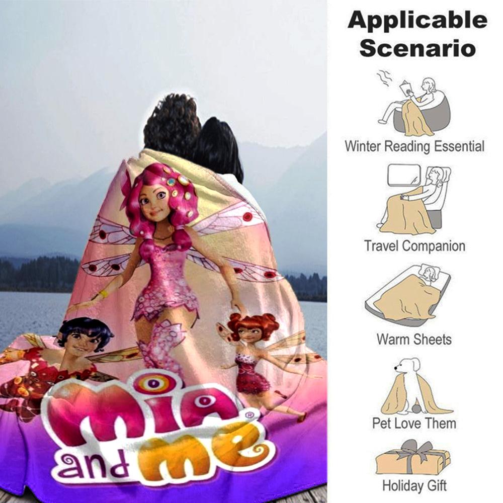 Mia and Me Print Flannel Blanket High Quality Warm Comfortable Cover for All Seasons Perfect for Gifts Home Decor