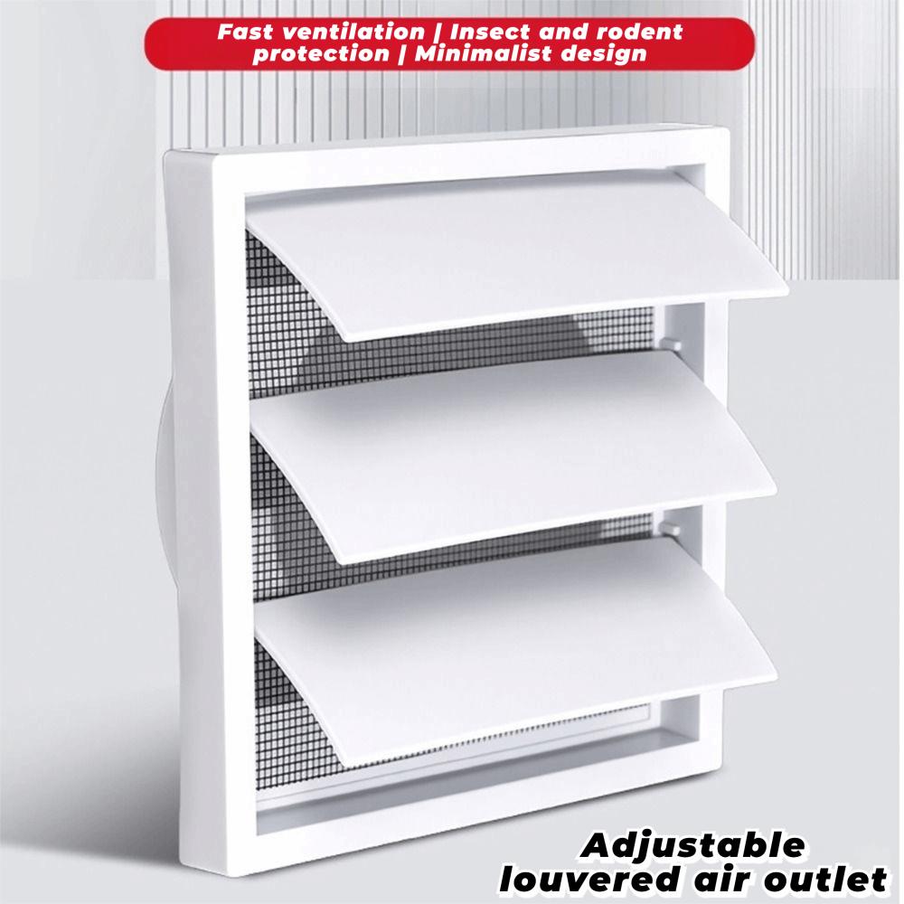 Vent Systems White Vent Cover Grille With Screen Plastic Exhaust Vent Cover One-Directional Air Exhaust Grille