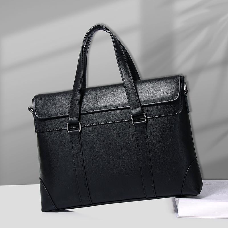 Laptop Bag Leather Briefcase Large-capacity Storage Single-shoulder Crossbody Handbag