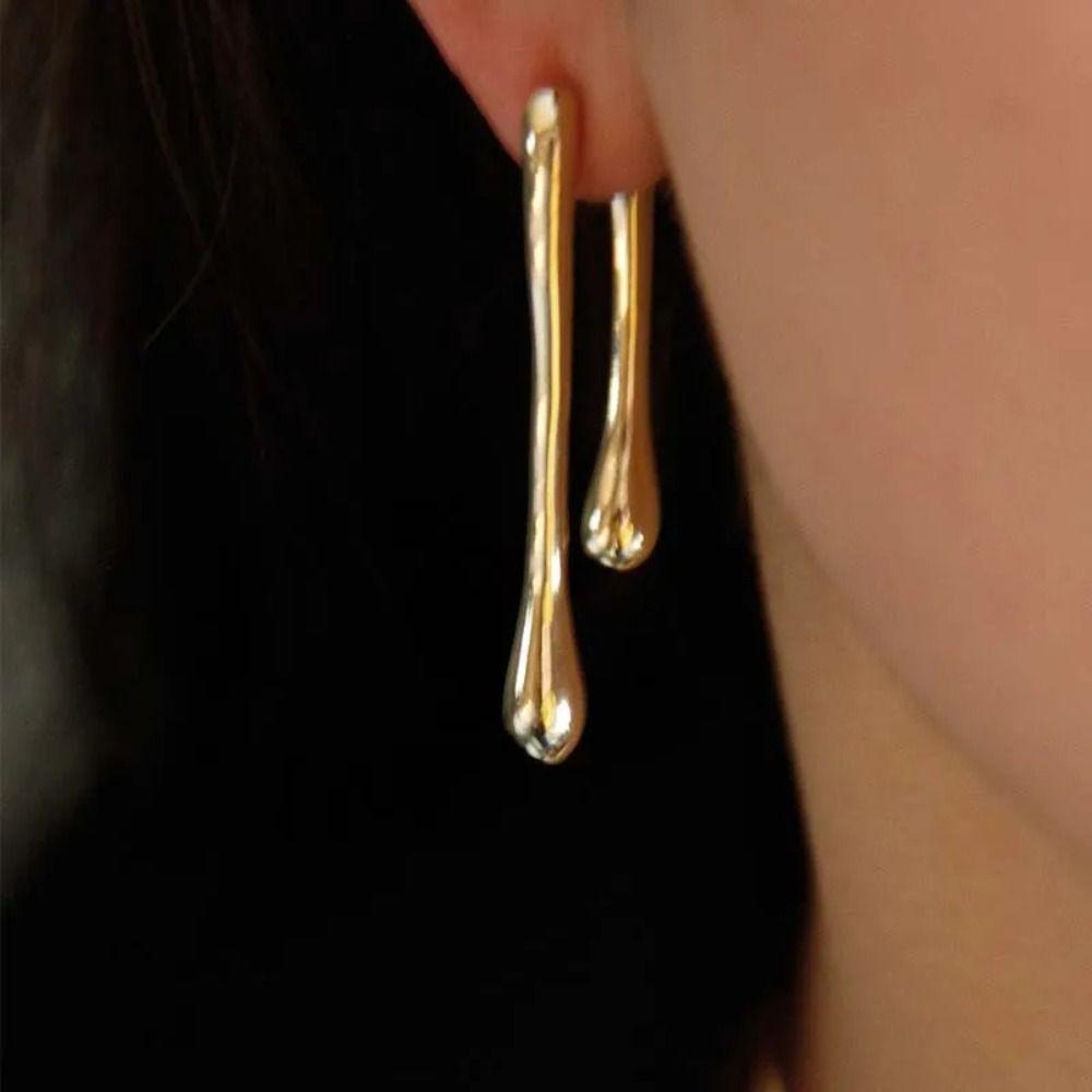 Alloy Long Pendant Earrings Gold/Silver Vintage Geometric Earrings  Women