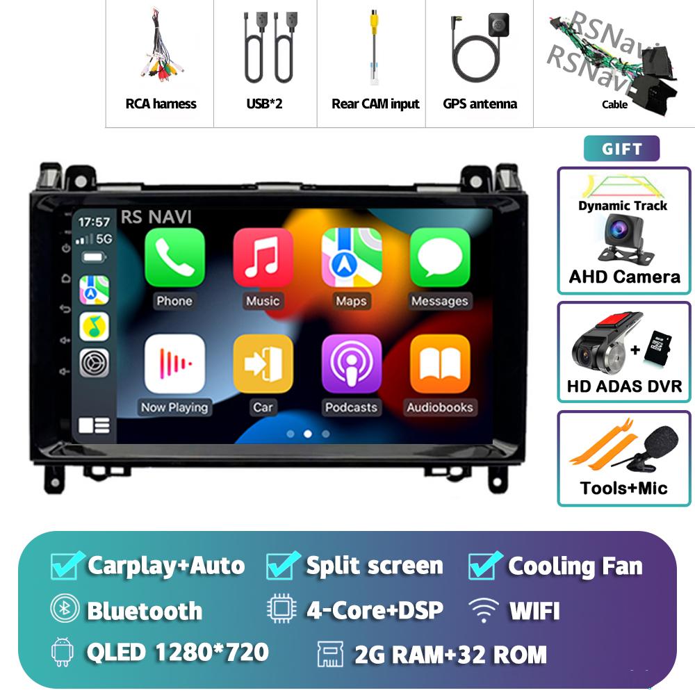Android 14 Carplay Auto For Benz B200 Car Radio 4G+WIFI Player Multimedia Stereo 360 Camera Navigation Video Head Unit AI Voice