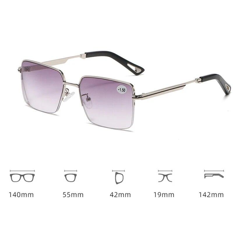 Luksus gradient nærsynthet Galsses Mote Anti-Blue Ray Kortsynte briller Ferdig Firkantet innfatning Optisk Eyewear Dioptri To-4.0