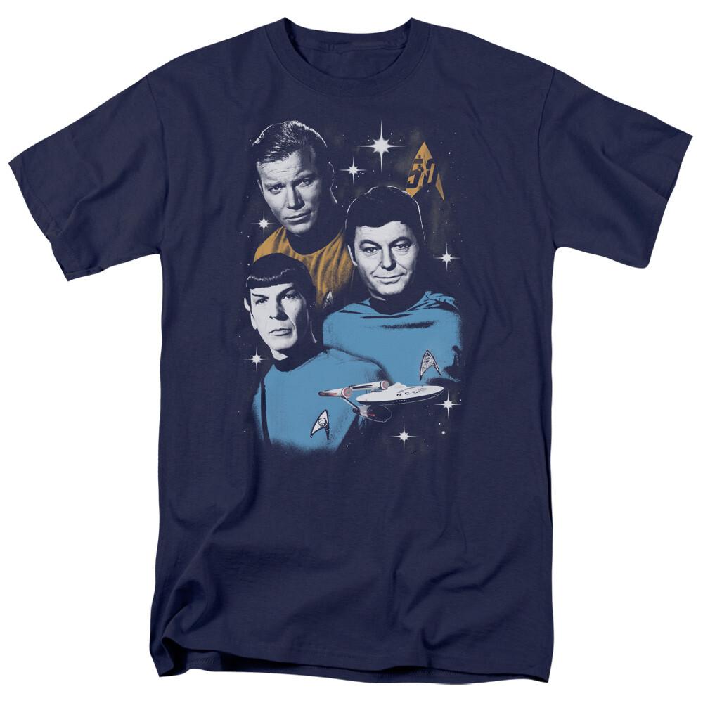 Star Trek All Star Crew T Shirt Licensed Sci-Fi TV Classic Tee Navy Blue S