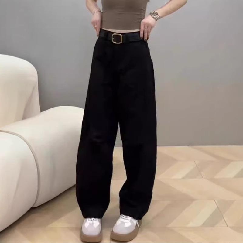 

Women s Plus Size High Waist Cargo Wide-Leg Jeans - Autumn & Winter Slimming Fit M