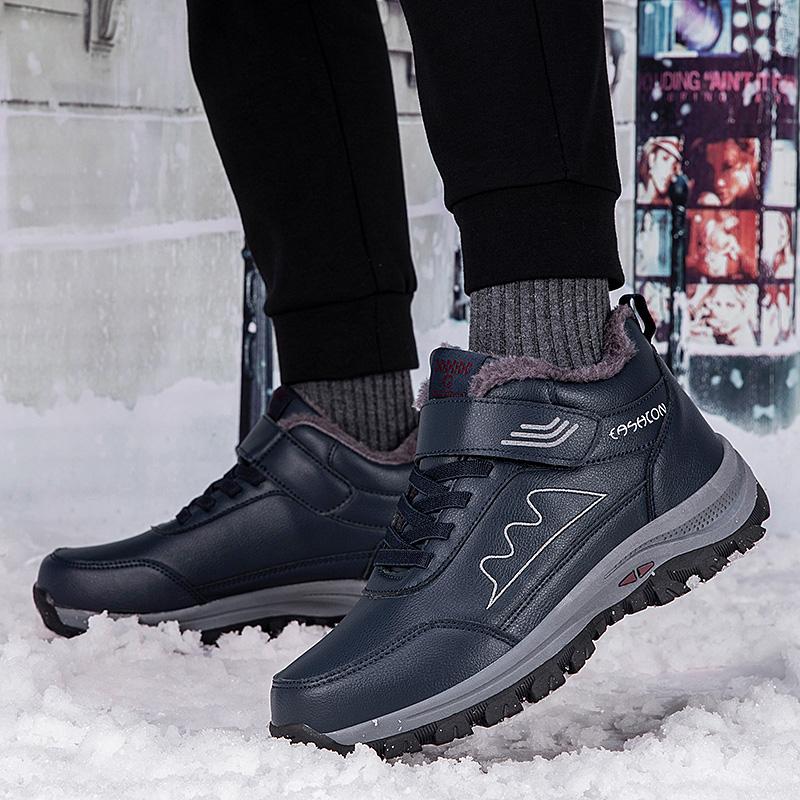 Autumn/Winter Men's Plel Warm Cotton Shoe Large -sized Outdoor Fight Slip -resistant Elderly Cotton Shoe