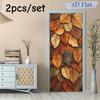 2pcs Autumn Maple Leaf Fallen Leaf Wall Stickers, Simulated Leaf Stickers, Living Room Bedroom Entrance Decoration Stickers, Rem