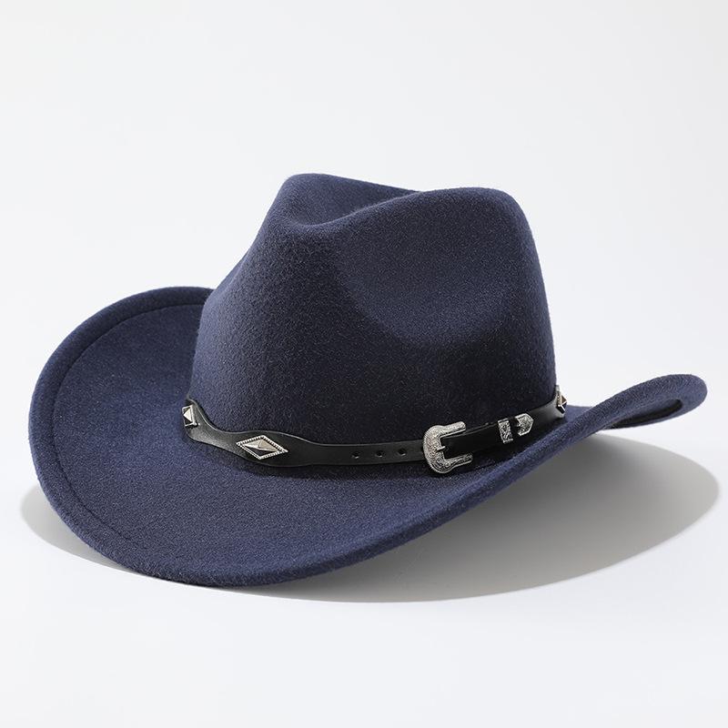 Farm West cowboy hat for men and women, music party jazz hat, autumn/winter European and American style felt top hat