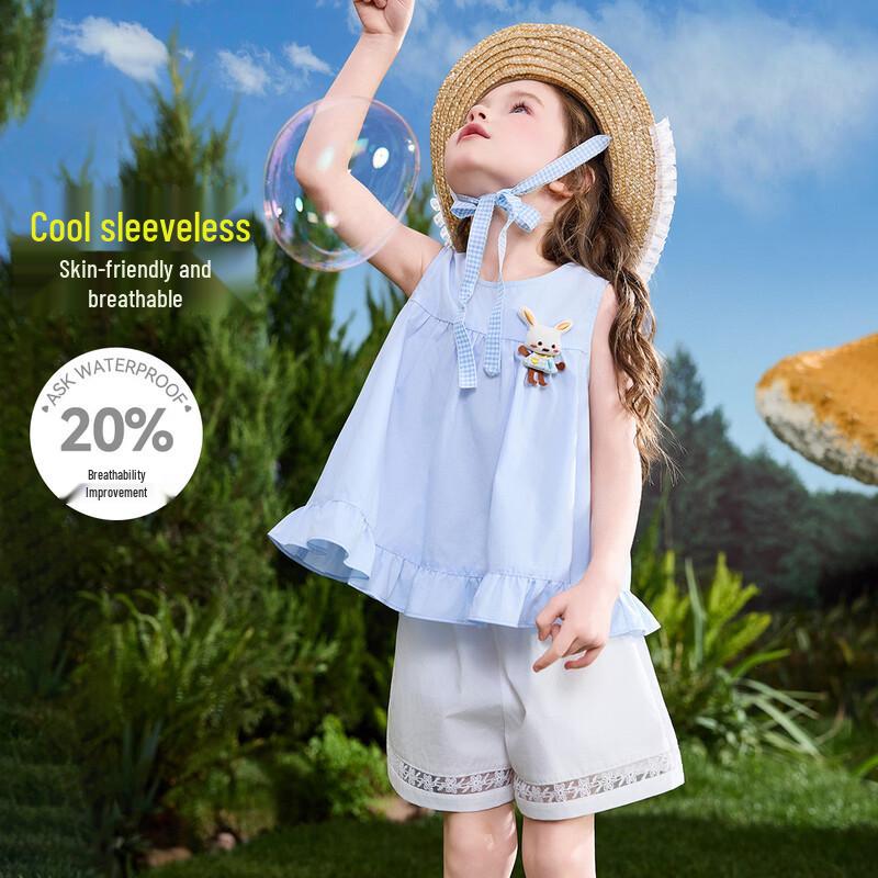 ASK JUNIOR Girls  Summer Sleeveless Top & Shorts Set 120