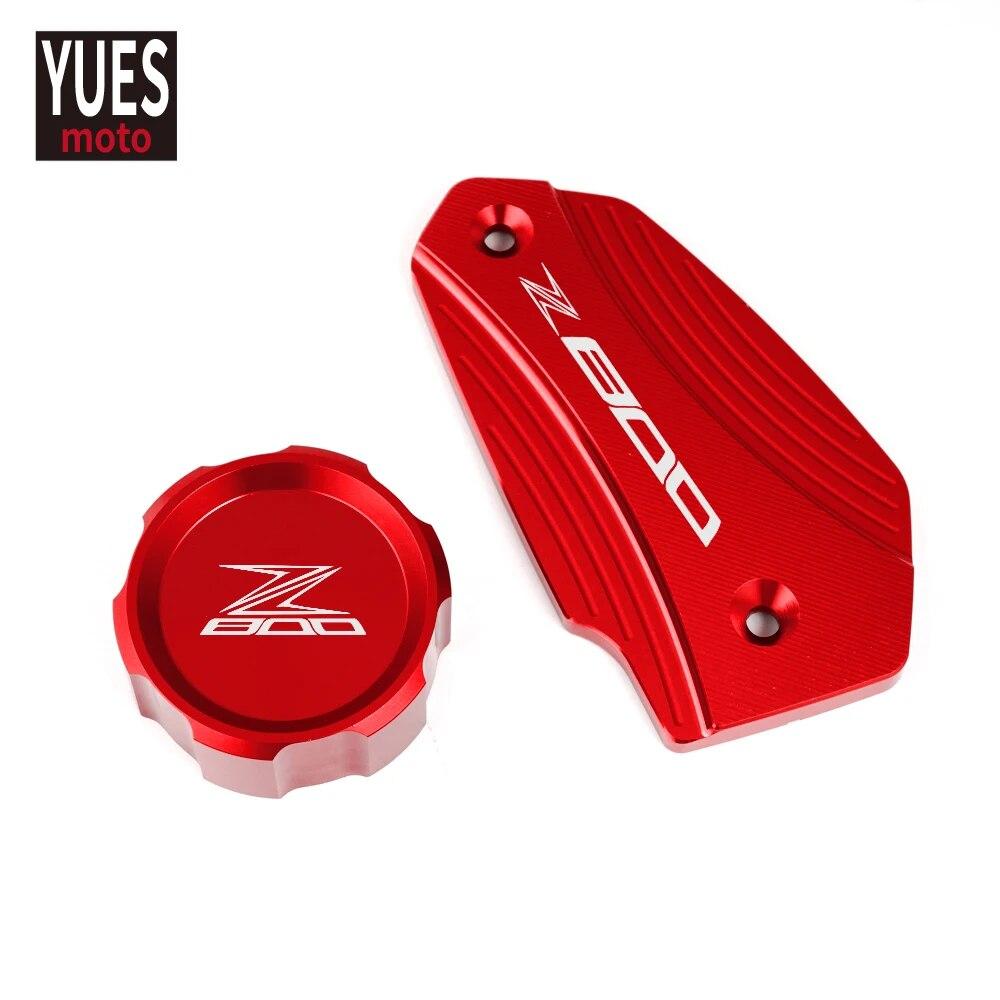 Motorcycle Accessories CNC Front & Rear Brake Fluid Cylinder Master Reservoir Cover Cap Black For KAWASAKI Z800 Z 800