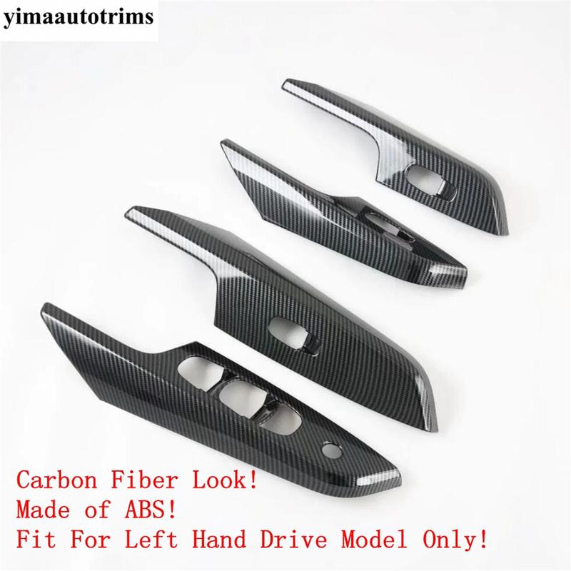 Car Inner Door Armrest Window Glass Lift Button Panel Cover Trim Matte Accessories For Nissan Navara NP300 / Terra 2017 -