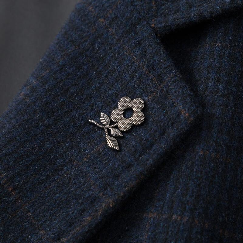 MONTAGUT Men's Winter Plaid Wool Blend Overcoat