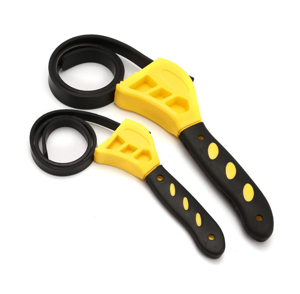 

2 Pieces Multipurpose Rubber Strap Wrench Professional Simple Opening Wrenches Adjustable Belt Spanner Accessory