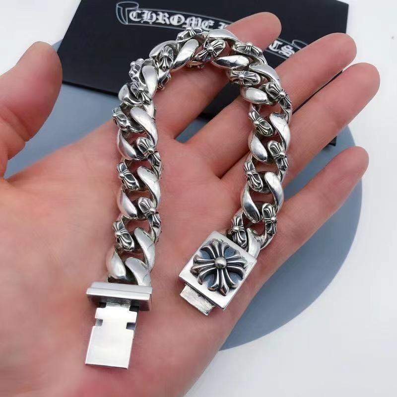 New Cross Bracelet Quan Zhilong Same Style Retro Dominance Coarse Cross Flower Bracelet for Men