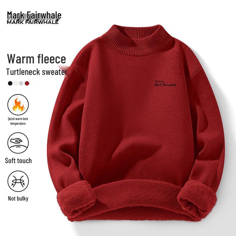 Mark Fairwhale Men s Fleece-Lined Half-High Collar Sweater M