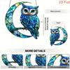 2D flat moon owl pendant, suitable for car, wall, garden, porch, bedroom, office, outdoor patio decoration\