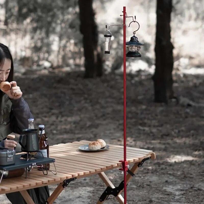 Detachable Aluminium Alloy Camping Lantern Stand Light Hangers Outdoor Lantern Holder for Hiking Fishing