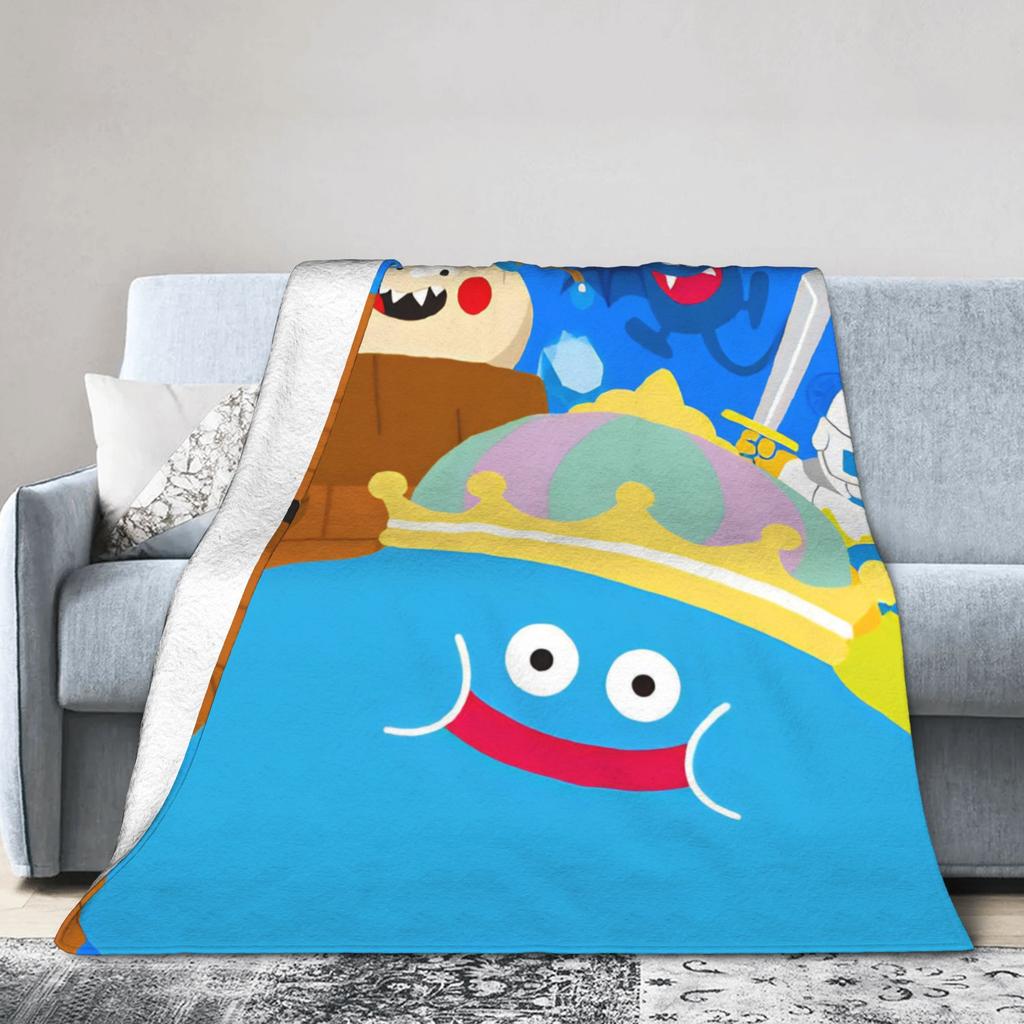 D-Dragon Quest Slimes Plush Blanket Children  Flannel Throw Blanket For Living Room Warm Soft Quality Bedspread Birthday Gift