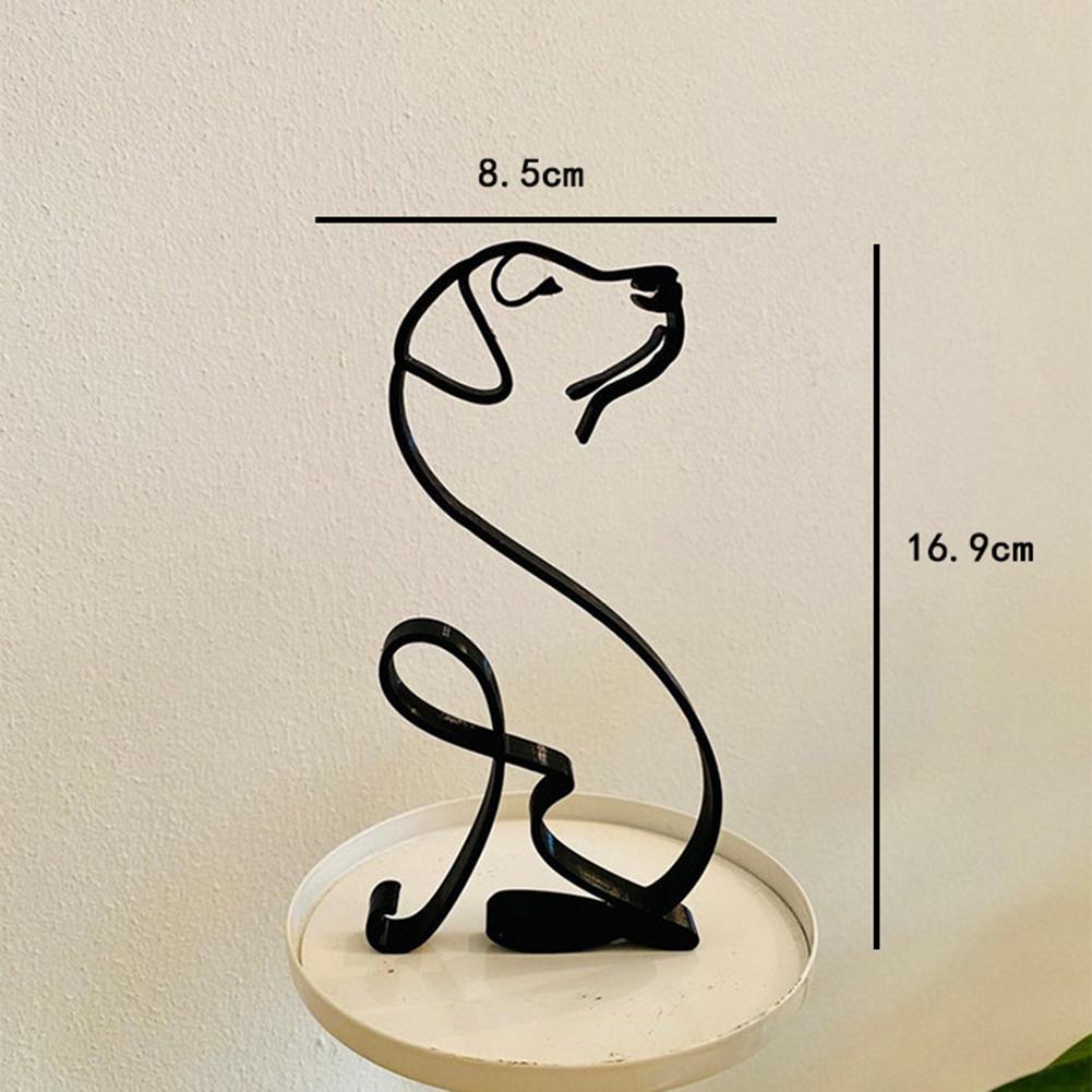 Abstract Simple Minimalist Metal Dog Art Sculpture Decoration Ornament Wall Art Home Office Desktop Modern Art Creative Decors