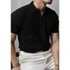 Men's Summer Retro Striped Polo Shirt - Short Sleeve, Loose Fit, Ribbed Collar