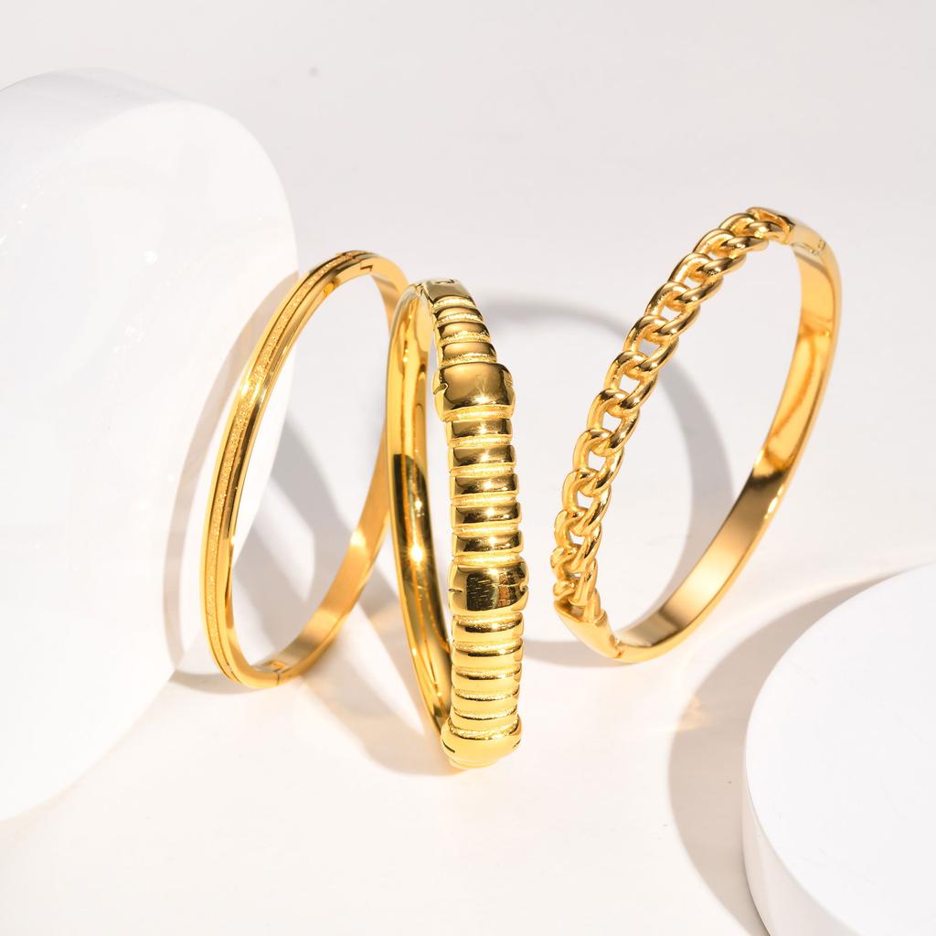 Fashion Twist Chain Stainless Steel Bangle Bracelet for Women Minimalist Vintage Irregular Cuff Bracelets Openable Jewelry Gifts