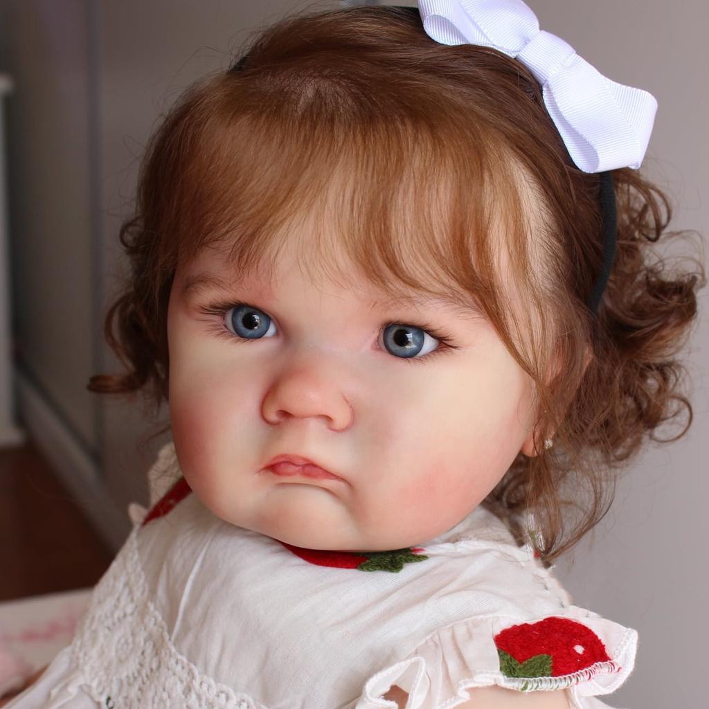 BZDOLL 24inch 60cm Big Fat Doll 3D-Paint Skin with Vascular Vein Soft Vinyl Reborn Baby Girl Princess Newborn Toddler Kids for Birthday Gift