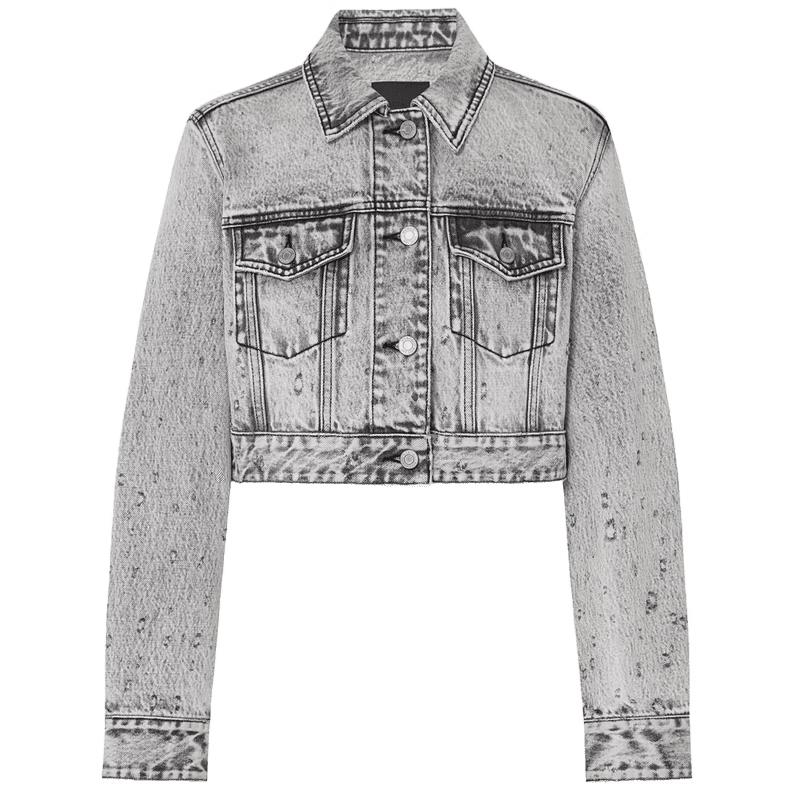 

MO&Co. Летняя джинсовая куртка с эффектом потертости 2024 S (160)