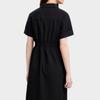FILA Fashion College Style Casual Mid Waist Slim Straight Short Sleeve Dress Women dresses Black F11W327311FBK