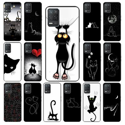 Schwarze Katze Hülle für OPPO Realme GT 2 Pro X2 Pro XT C25S 8 7 6 Pro 6i Realme GT Master C3 C21 C21Y C11 X3 SuperZoom