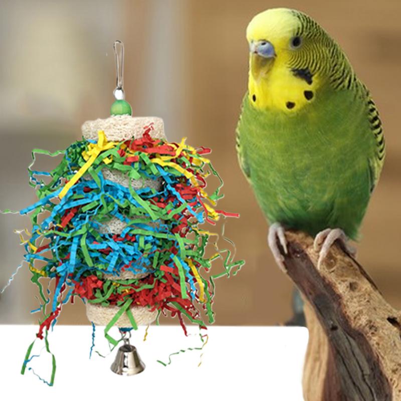 Vogel-Futterspielzeug Buntes Vogel-Schredderspielzeug Schredder-Knabberzubehör Leckerli-Spender Bewegungfördernd Geistig stimulierend