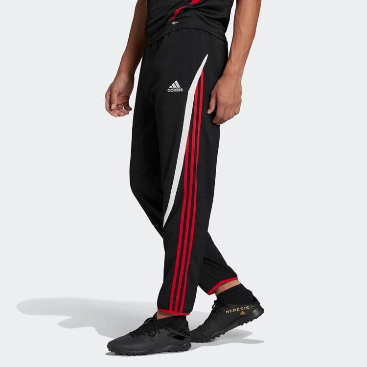 Adidas Striped Logo Casual Track Pants Men Bottoms Black H64068