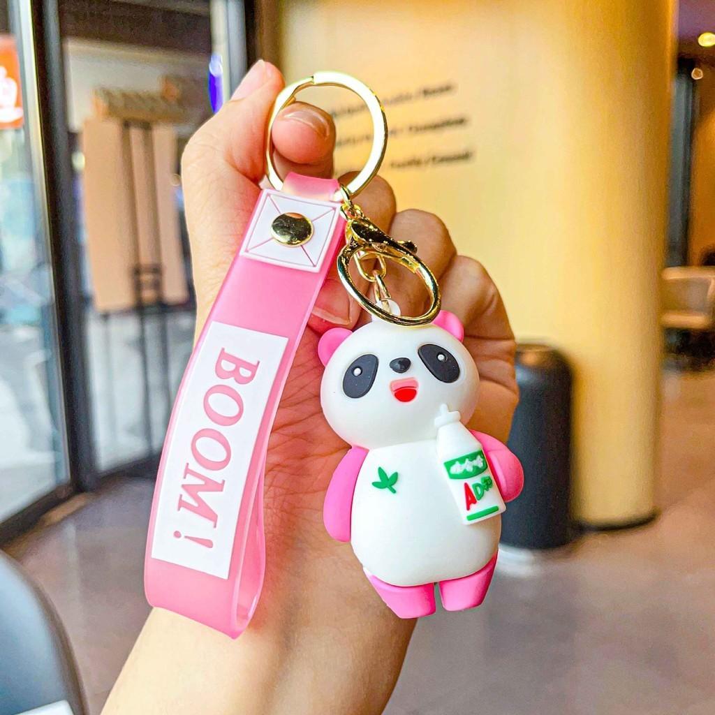 Soft Silicone Panda Keychain Plush Adorable Bag Accessory And Gift