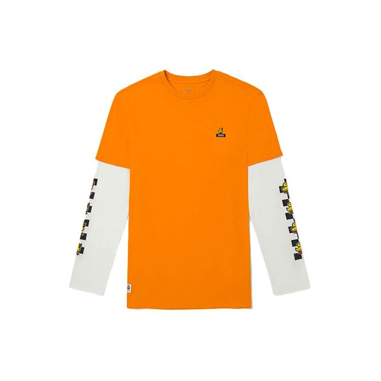 Vans Small Yellow Printing Sports Long Sleeves Couple Style Orange Men s VN0A54MS183 XXL