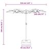 VidaXL Double Head Garden Parasol with LED, Patio Sunshade, Sun Shelter, Beach Parasol Terrace Outdoor, 362972
