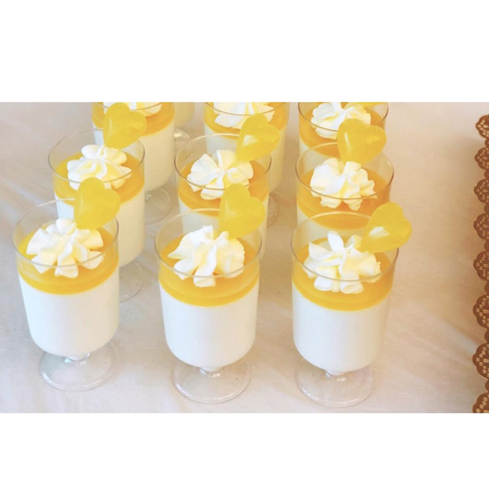 20 Pcs 100 ML Disposable Cups Pudding Yogurt Cup Roud Goblet Clear Cup Little Cup for DIY Sauce Jelly- No Lid or Spoon