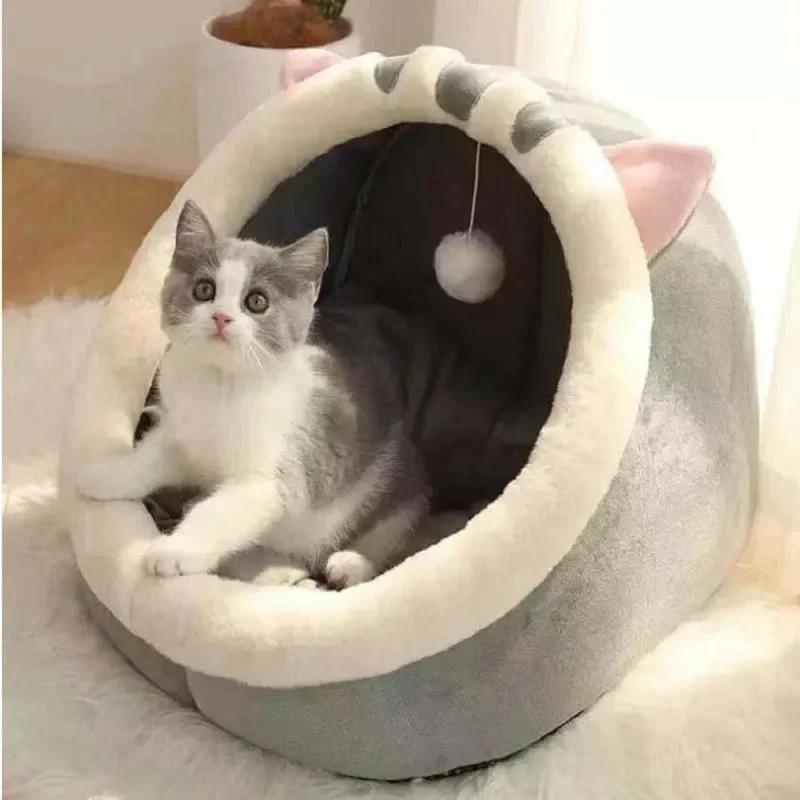 Super Soft Dog Round Cat Deep Sleep Comfort In Winter Warm Sleeping Tent Cozy Cave Mat Portable Indoor Cat Bed for Cats